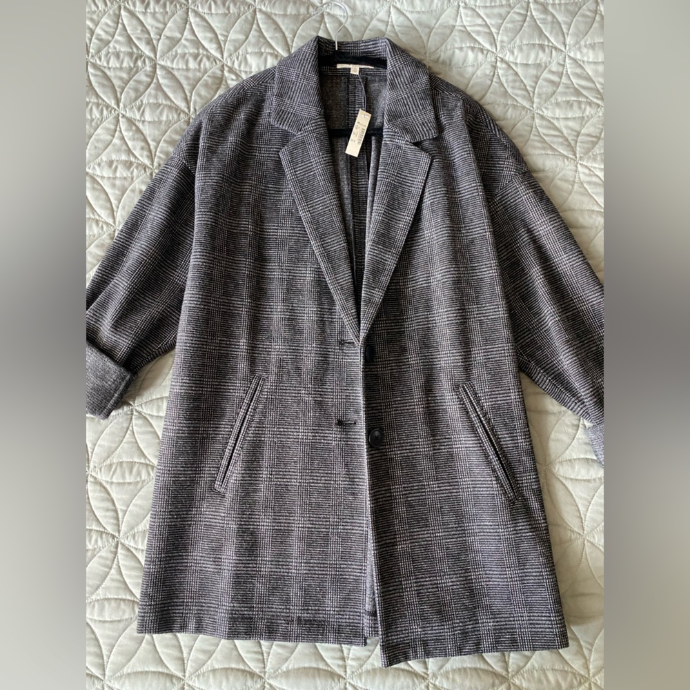 Madewell Blazer Grey Plaid Coat Jacket